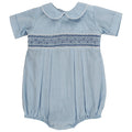 Lt. Blue Microcheck with Blue Geometrics - Dressy Bubble Short