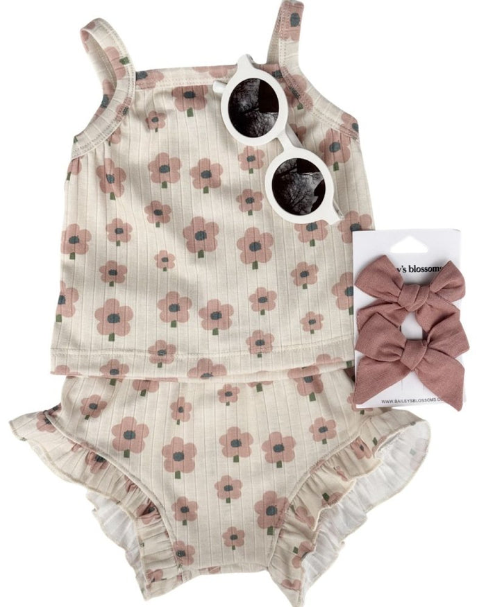 Luna Top & Bloomer Set - Blush Daisy product_type - Bailey's Blossoms