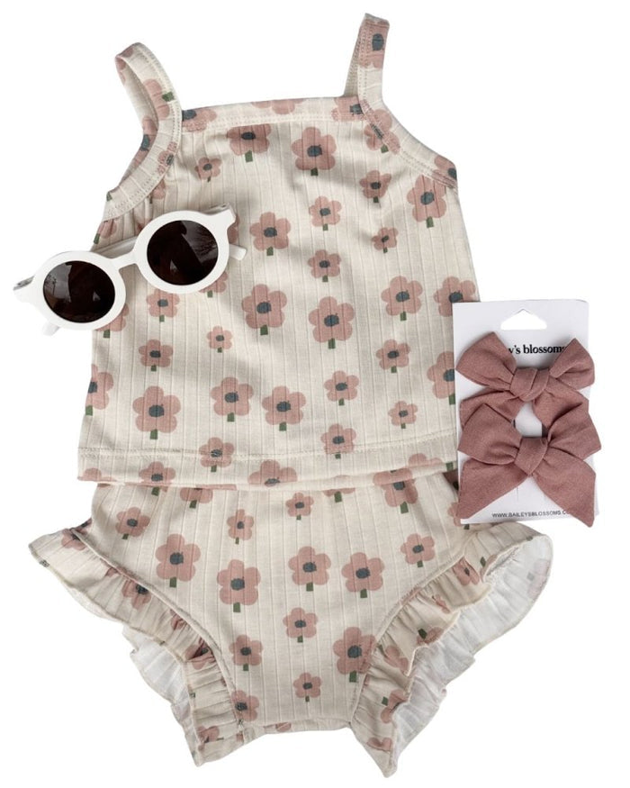 Luna Top & Bloomer Set - Blush Daisy product_type - Bailey's Blossoms