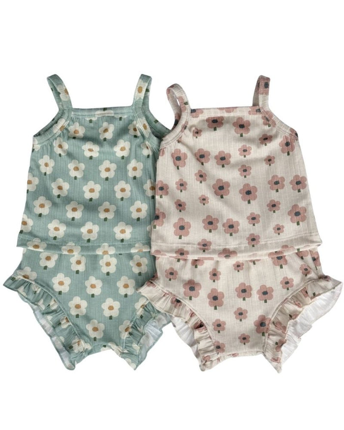 Luna Top & Bloomer Set - Green Daisy product_type - Bailey's Blossoms