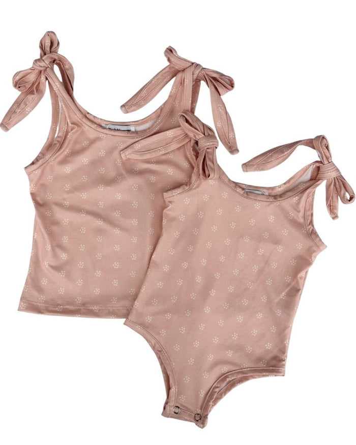 Madden Tie Shoulder Tank Top & Leotard - Ditsy Dune product_type - Bailey's Blossoms