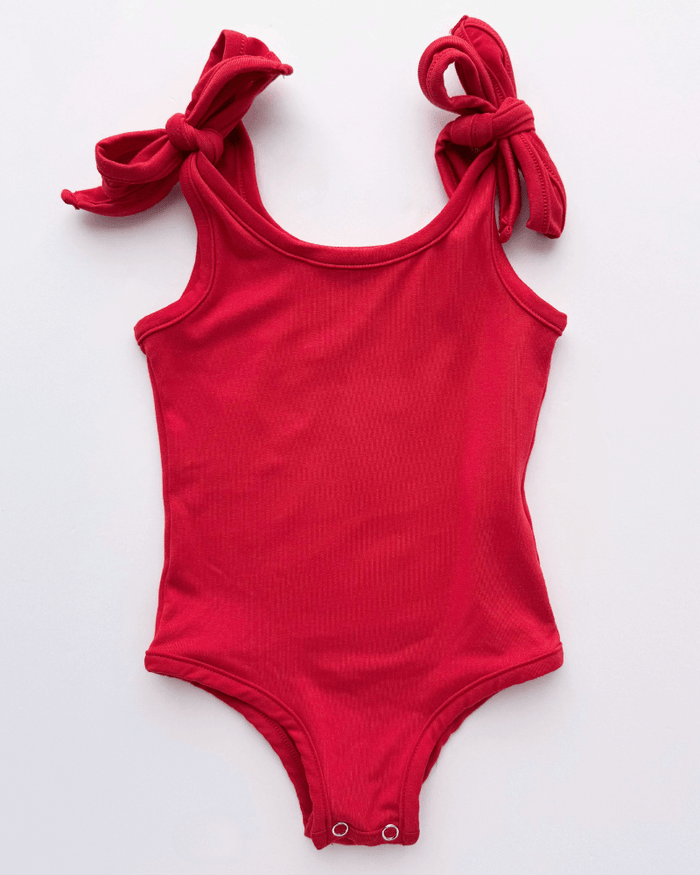 PREORDER! Madden Tie - Shoulder Tank Top & Leotard - Red #product_type - Bailey's Blossoms