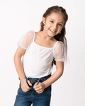 Maisie Puff Shoulder Leotard - White product_type - Bailey's Blossoms