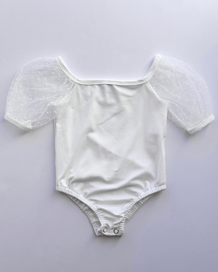 Maisie Puff Shoulder Leotard - White #product_type - Bailey's Blossoms