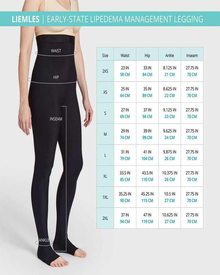 Marena Lipedema Early-state Everyday Management Unisex Legging With Flexfit Comfort Ankle™ | 15-20 Mmhg | Style No. Liemles
