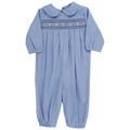 Medium Blue Microcheck with Blue Geometrics - Dressy Bubble Long
