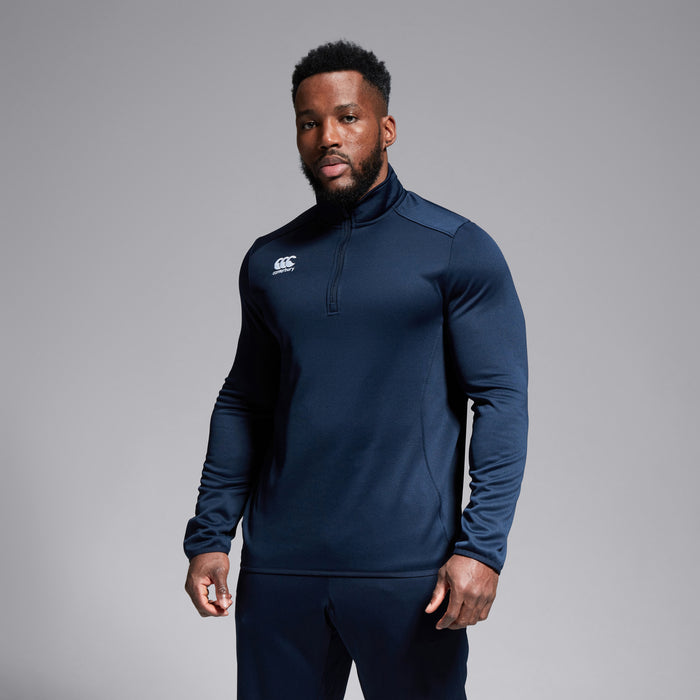 Mens Club 1/4 Zip Mid Layer Training Top Navy