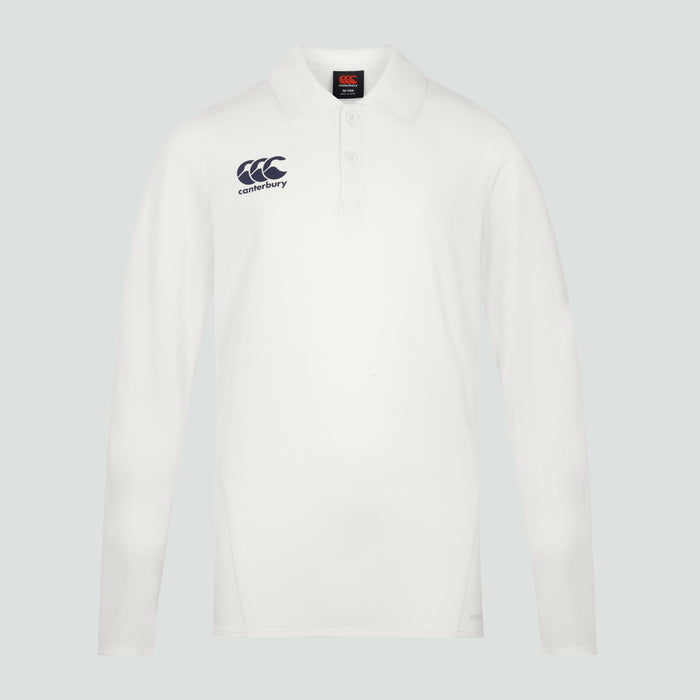 Mens Cricket Long Sleeved Polo Shirt Cream
