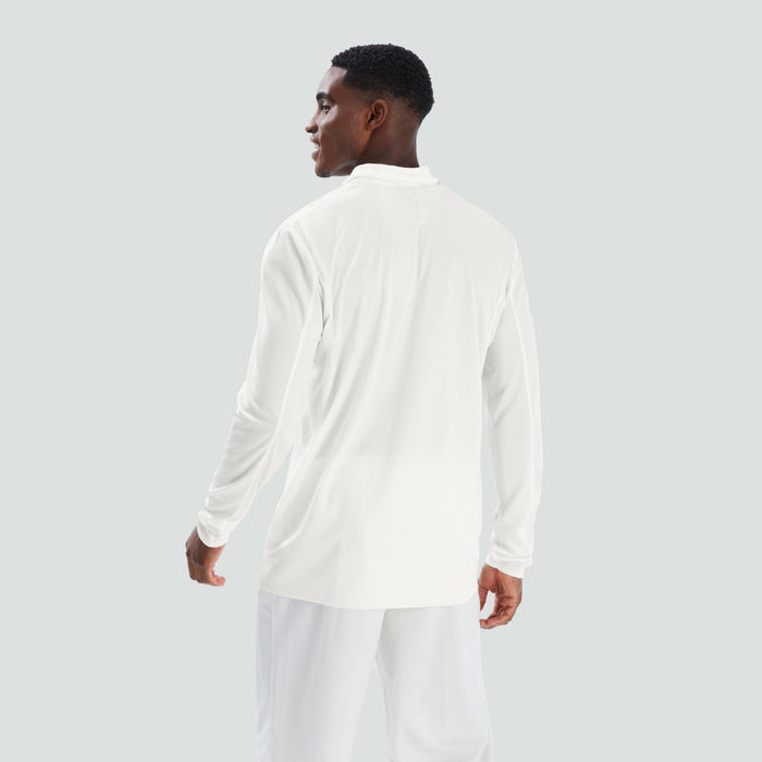Mens Cricket Long Sleeved Polo Shirt Cream