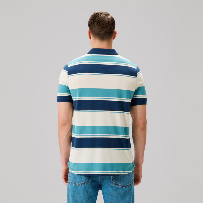 Mens Fundamentals Stripe Polo Shirt Blue