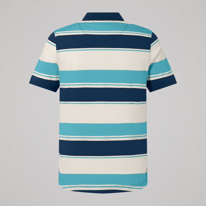Mens Fundamentals Stripe Polo Shirt Blue
