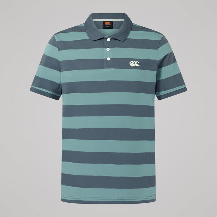 Mens Fundamentals Stripe Polo Shirt Grey