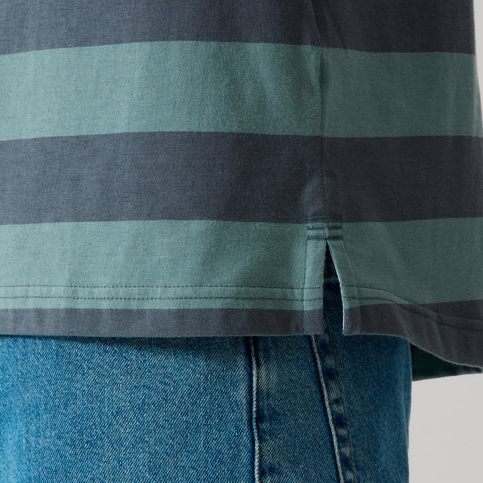 Mens Fundamentals Stripe Polo Shirt Grey