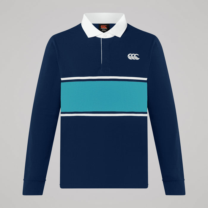 Mens Fundamentals Stripe Rugby Jersey Blue
