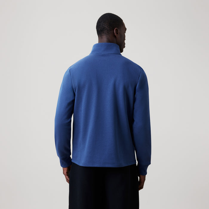 Mens Open Hem 1/4 Zip Sweatshirt Blue