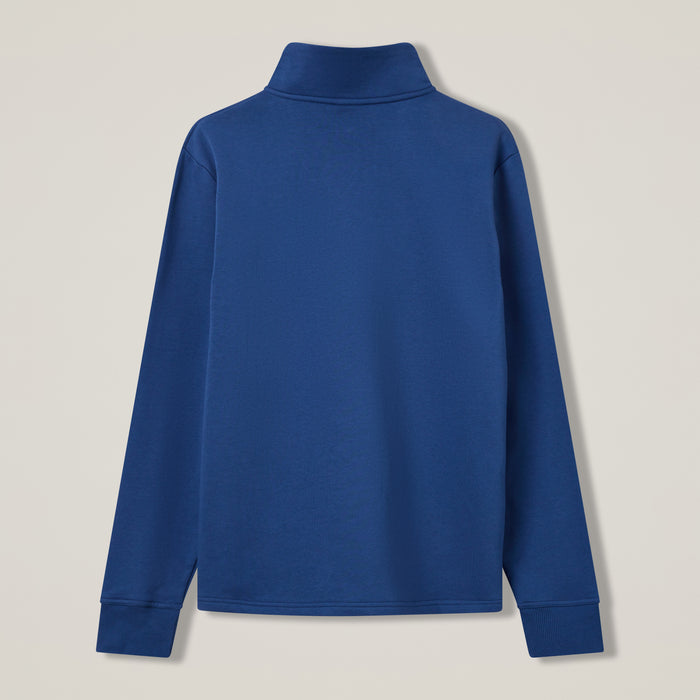Mens Open Hem 1/4 Zip Sweatshirt Blue