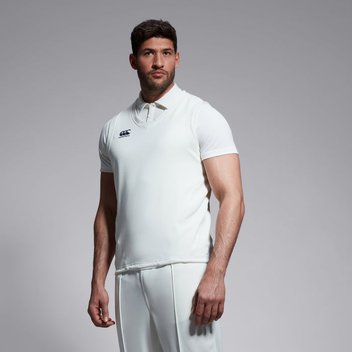 Mens Sleeveless Cricket Overshirt Cream