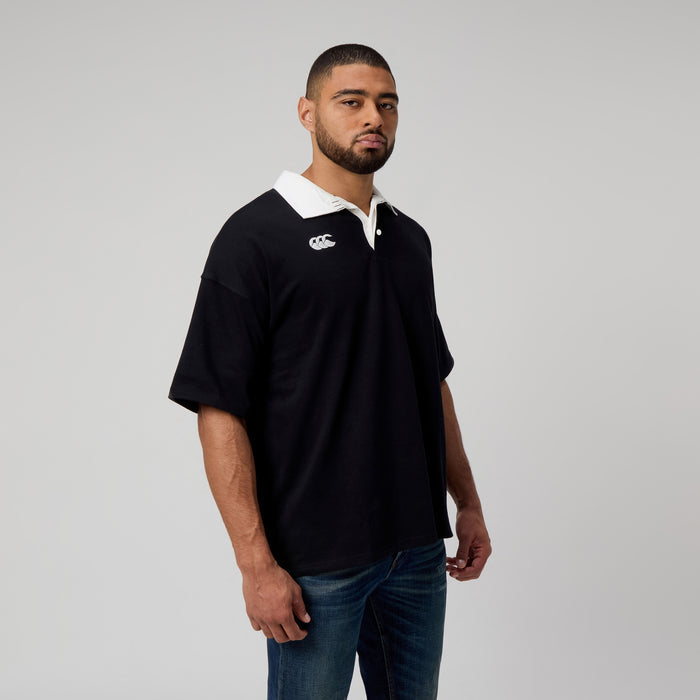 Mens Solid Dye Rugby Black