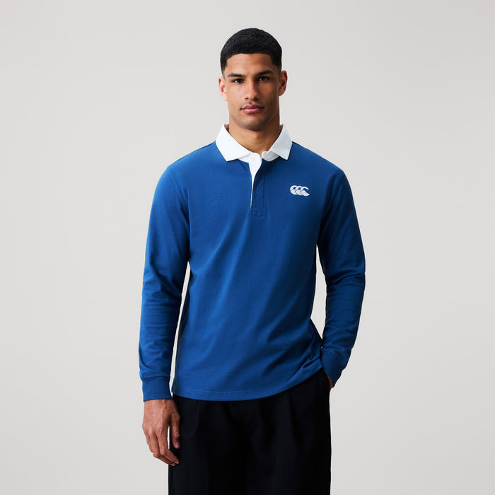 Mens Solid Dye Rugby Jersey Blue
