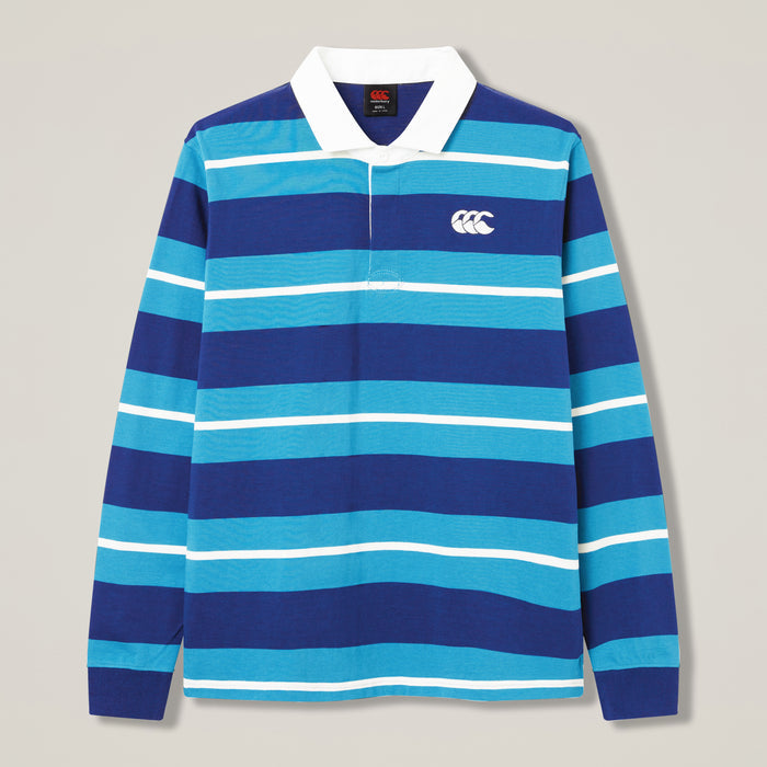 Mens Stripe Rugby Jersey Blue