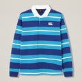Mens Stripe Rugby Jersey Blue