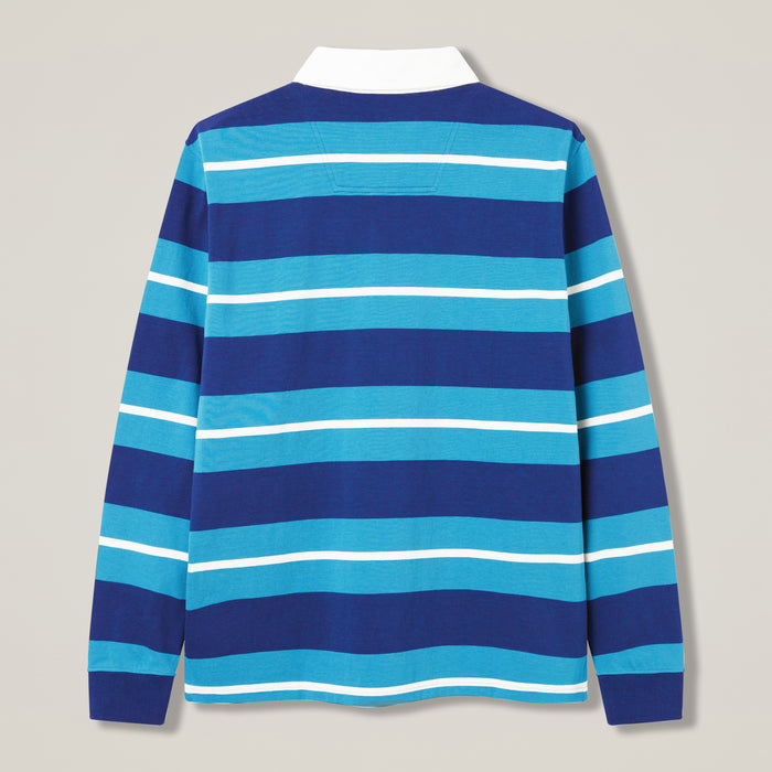 Mens Stripe Rugby Jersey Blue