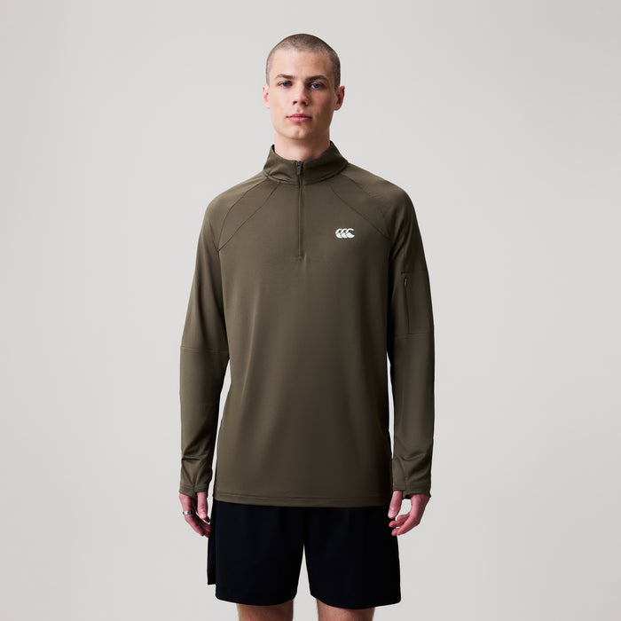 Mens Tempo+ 1/4 Zip Green