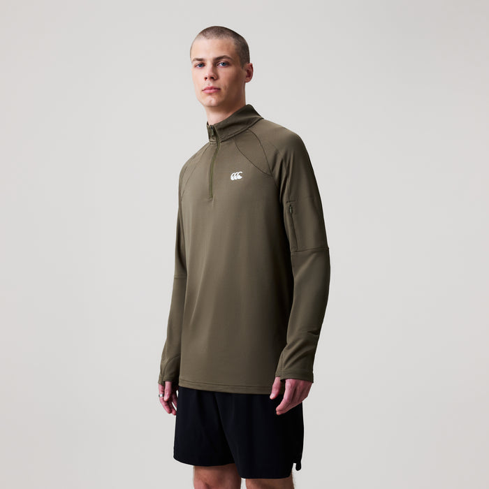 Mens Tempo+ 1/4 Zip Green