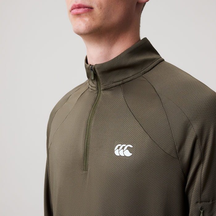 Mens Tempo+ 1/4 Zip Green
