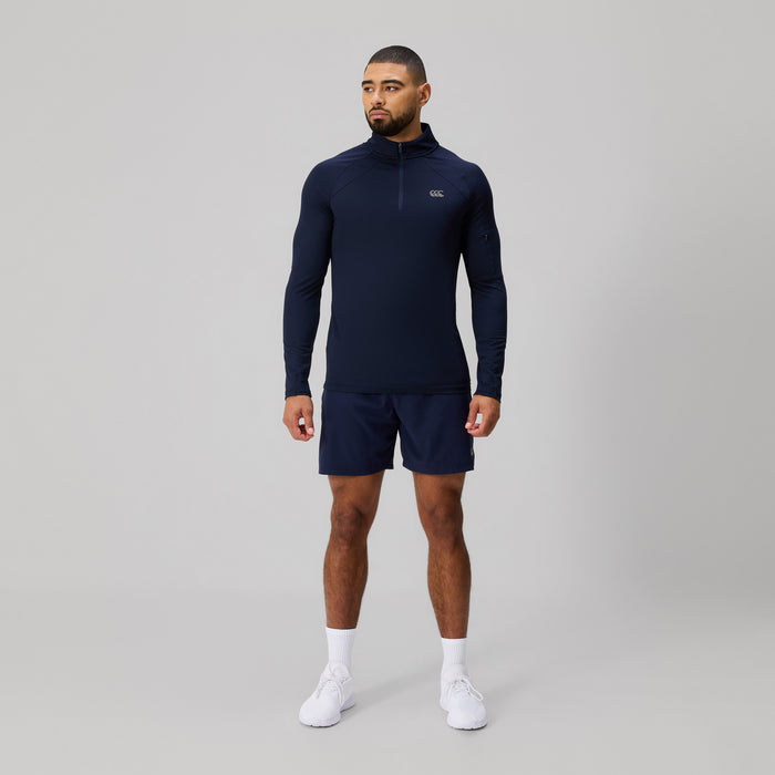 Mens Tempo 1/4 Zip Tee Navy