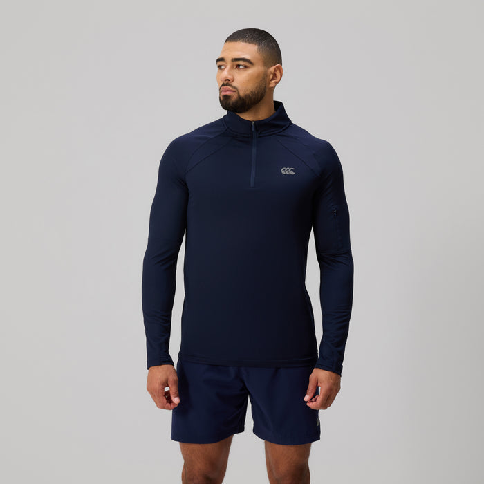 Mens Tempo 1/4 Zip Tee Navy