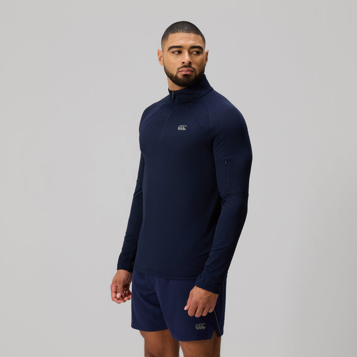 Mens Tempo 1/4 Zip Tee Navy