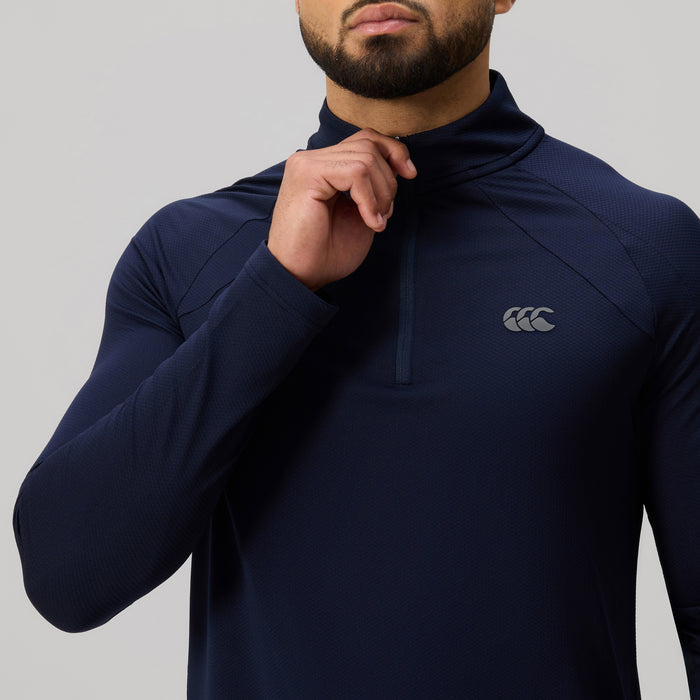 Mens Tempo 1/4 Zip Tee Navy