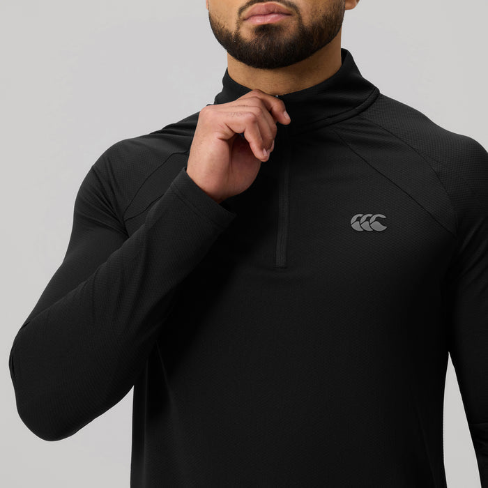Mens Tempo Quarter-Zip Black