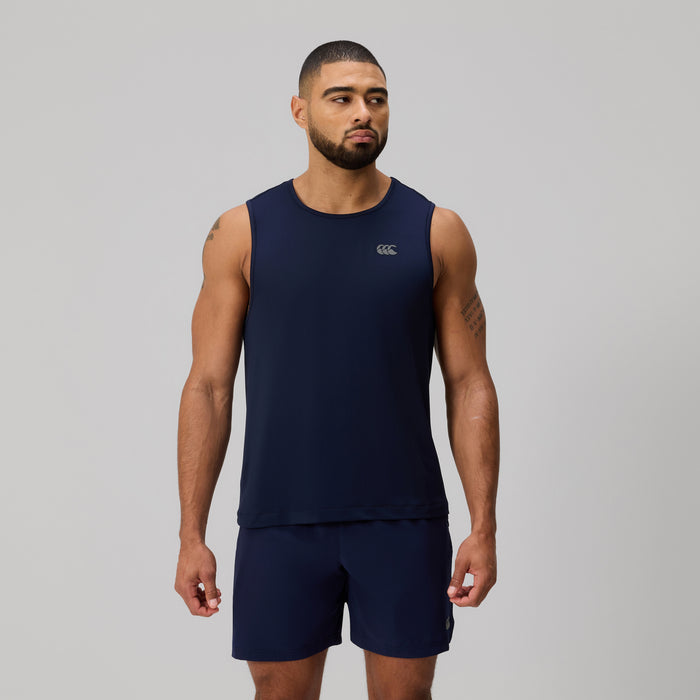 Mens Tempo Singlet Navy