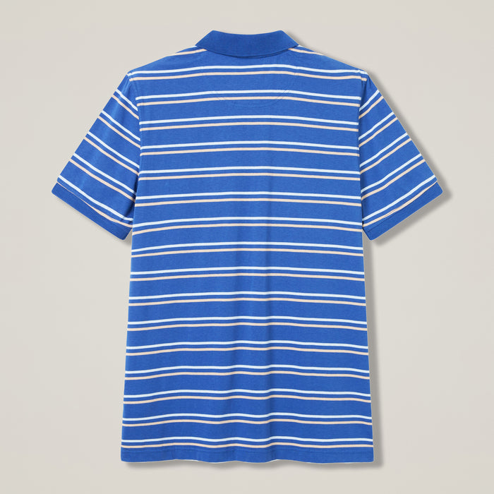 Mens Yarn Dye Stripe Polo Shirt Black
