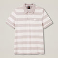 Mens Yarn Stripe Polo Grey