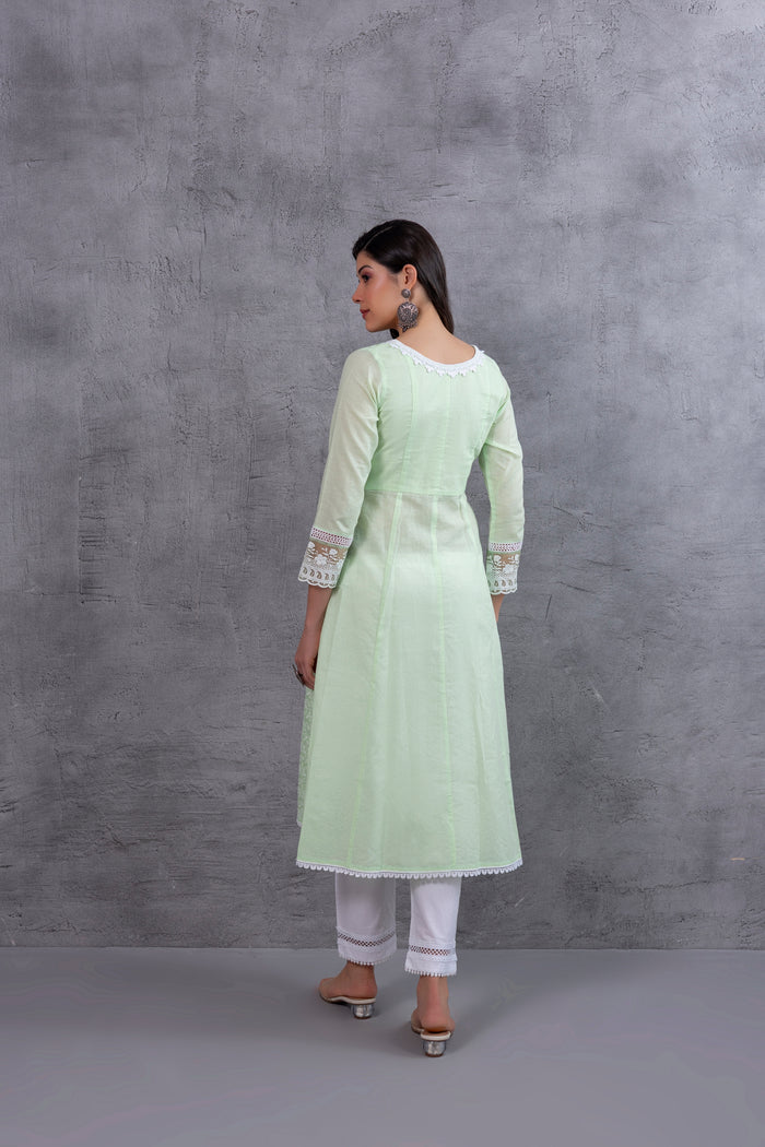 Mint Green Lucknowi Chikankari Kurta