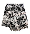 Monstera  Black  Hawaiian Print Long Sarong