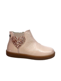 Naturino Soft Rose Patent Bootie With Heart - Glarny