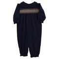 Navy Cord Geometric - Girls Bubble Long