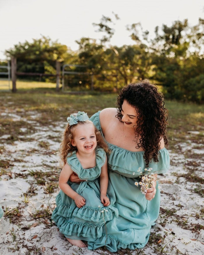 Nellie Ruffle Maxi Dress - Sage product_type - Bailey's Blossoms