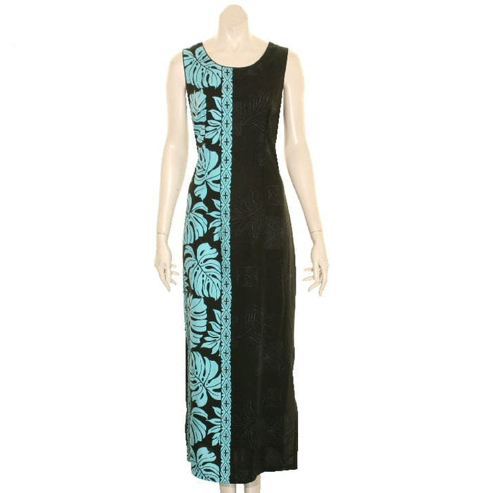 NEW Prince Kuhio Long Dress Black/Blue