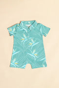 Noah Collared Onesie - Aqua Haze BOP