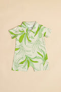 Noah Collared Onesie - Limewash Ti Leaf