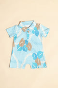 Noah Collared Onesie - Sky Woven Lei
