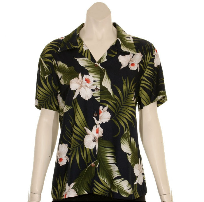 Orchid Floral Rayon Camp Blouse