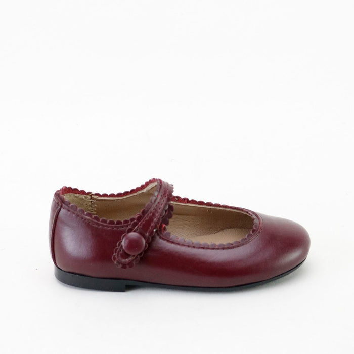 Papanatas Bordeaux Scalloped Mary Jane
