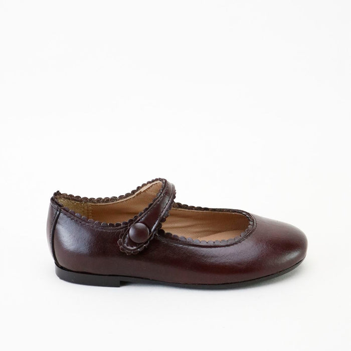 Papanatas Maroon Scalloped Mary Jane