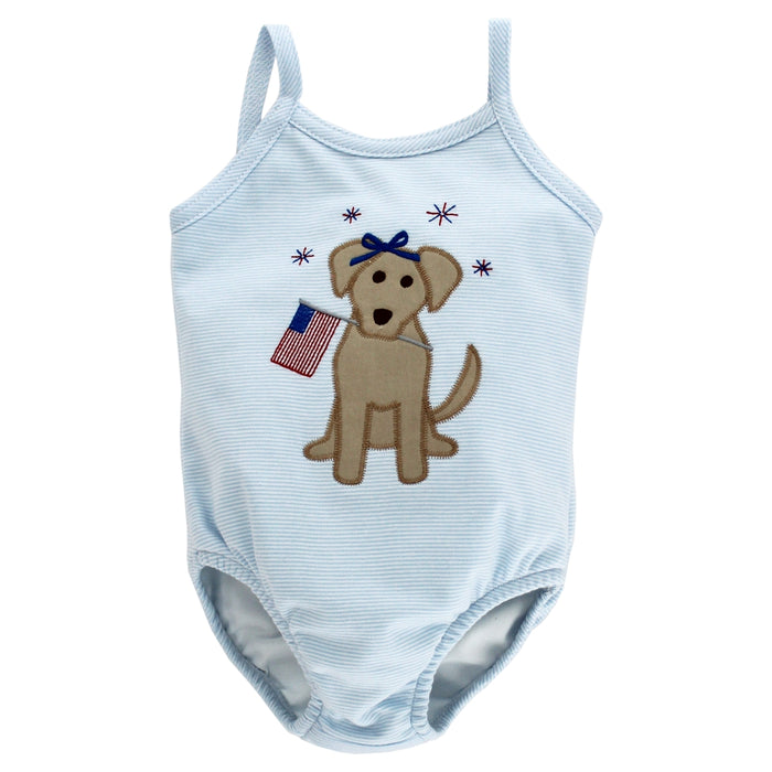 Patriotic Pup - Girls One Piece Swimsuit